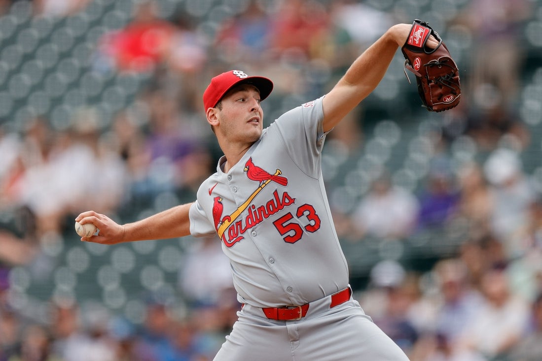 FieldLevelMedia's tweet card. Pitcher Andre Pallante is still adapting to his new role during his first full season in the St. Louis Cardinals’ starting rotation as evidenced by his giving up more runs...