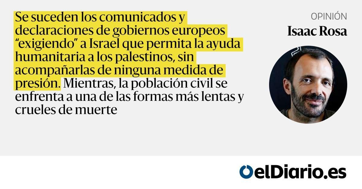 MandreuBcn's tweet card. Se suceden los comunicados y declaraciones de gobiernos europeos "exigiendo" a Israel que permita la ayuda humanitaria a los palestinos, sin acompañarlas de ninguna medida de presión. Mientras, la...