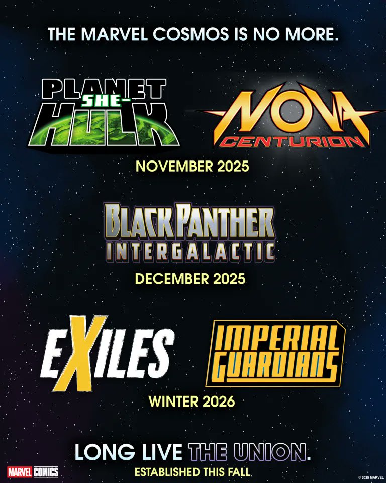 UniversoAlex's tweet card. Marvel Comics anuncia sus planes para después del evento cósmico Imperial, que por el momento pasa por cinco nuevas series.