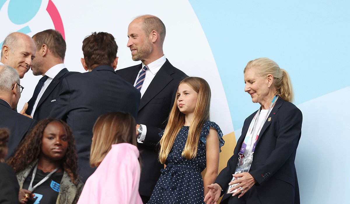 EVOKE's tweet card. The young royal debuted sun-kissed blonde highlights while cheering on England at the Women’s Euro 2025 final on Sunday, July 27.