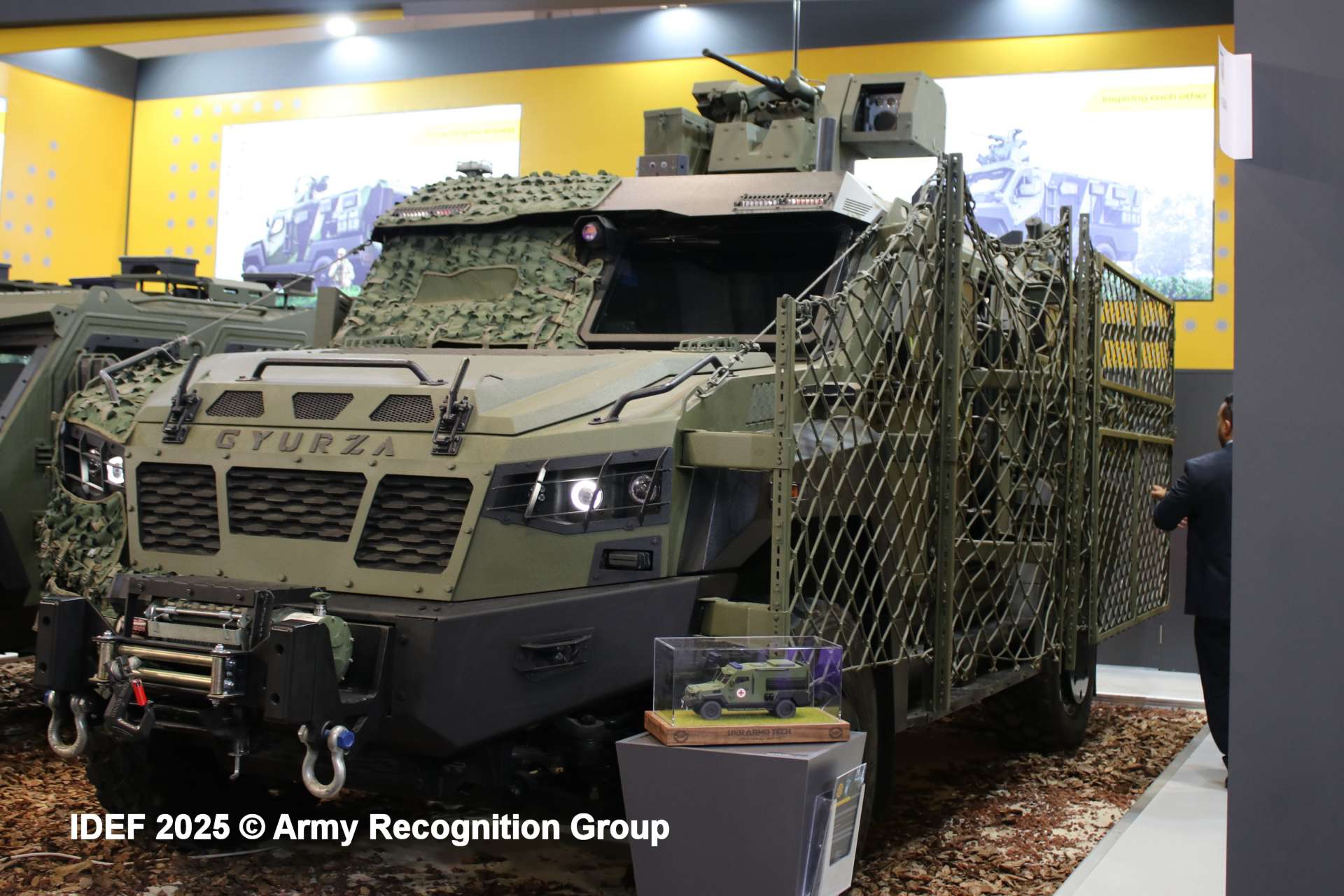 ArmyRecognition's tweet card. Ukrainian GYURZA-02 Armoured Vehicle Presented at IDEF 2025 Signals a Shift in Urban Warfare...