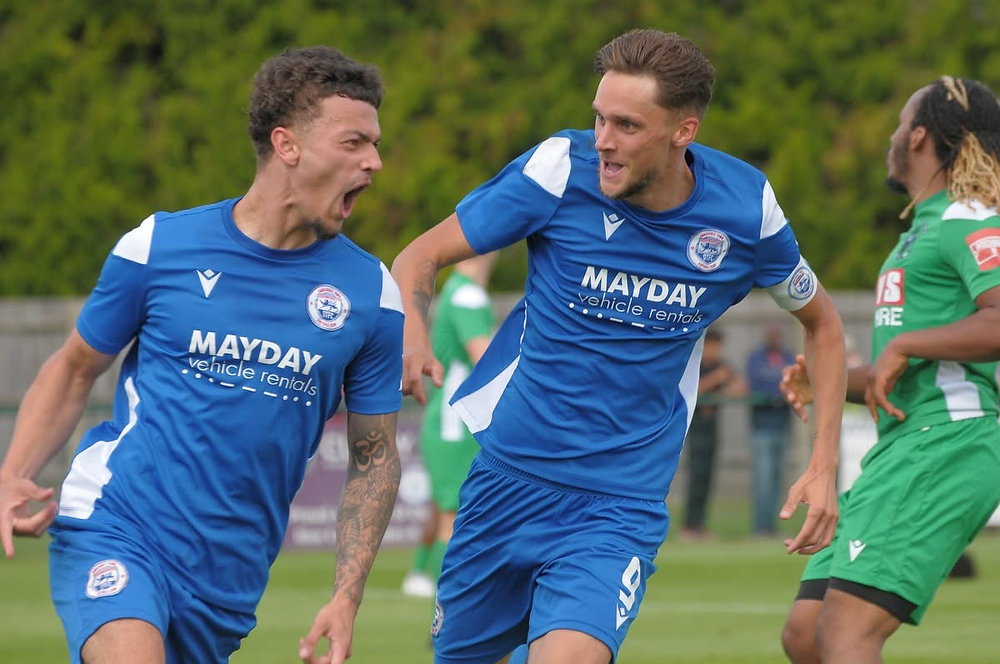 DunstableTownFC's tweet card. Photo: Hadley Gleeson wheels away after scoring.Written by James SmithPhotos by James SmithDunstable Town kicked off their league campaign with an entertaining 2-2 draw in front of almost 300...