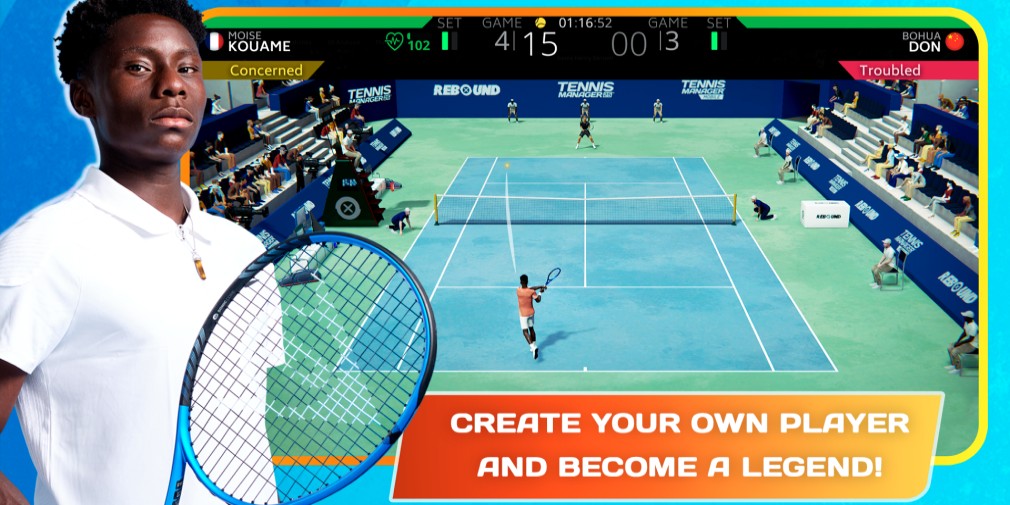 PocketGamer's tweet card. Tennis Manager: My Player is now up for pre-order on iOS and Android - you can create your own tennis star and build a career