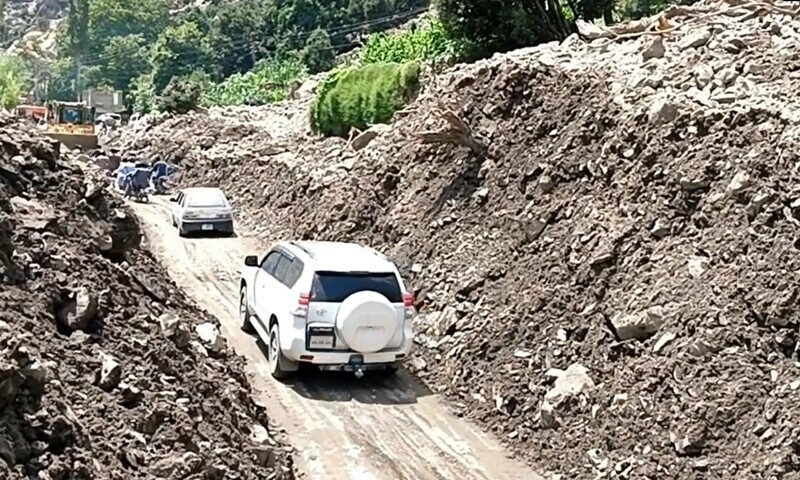 jamilnagri's tweet card. Highway authority initiates work on restoring roads in northern areas; NDMA issues rainfall alert until July 31.