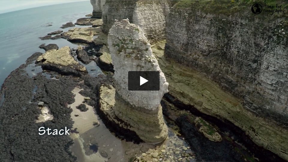 timeforgeog's tweet card. So, Tim and I were just talking about how erosional processes create stacks, these iconic coastal landforms. Let me show you a really interesting little cove, where we see those processes at work to...