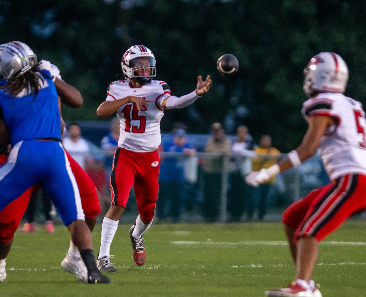 threejacker's tweet card. Susquehanna Township's Torin Evans leads the pack