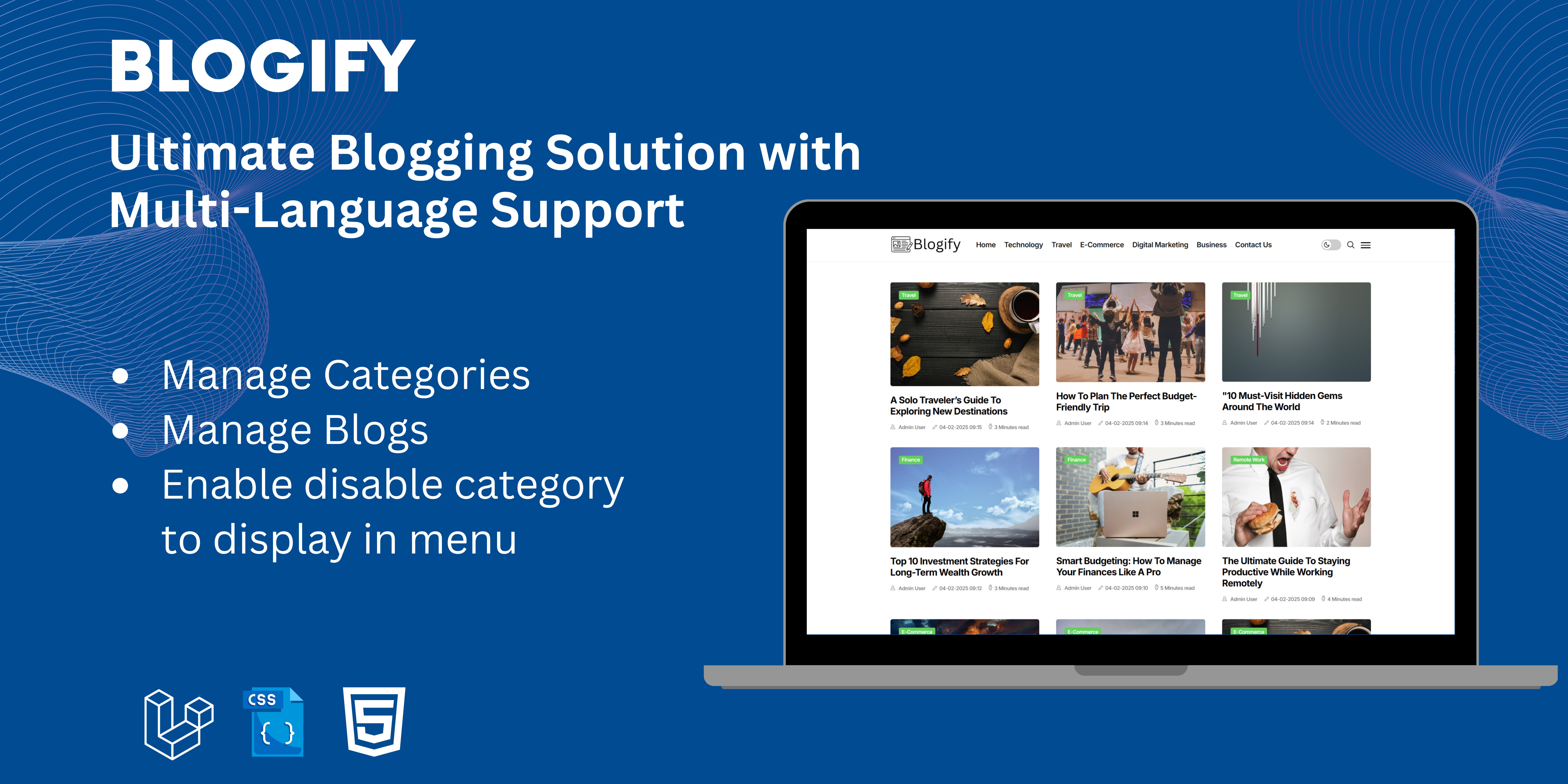 LaravelScript's tweet card. Blogify – The ultimate Laravel blogging script with multi-language support, category management, Google reCAPTCHA, and an intuitive admin panel. Create, manage, and publish SEO-friendly blogs...