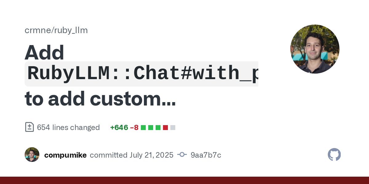 paolino's tweet card. …lying API payload (#265) ## What this does Implements `with_request_options` (renamed from `with_options` due to ActiveRecord conflict -- see conversation) with @crmne's suggestions from...