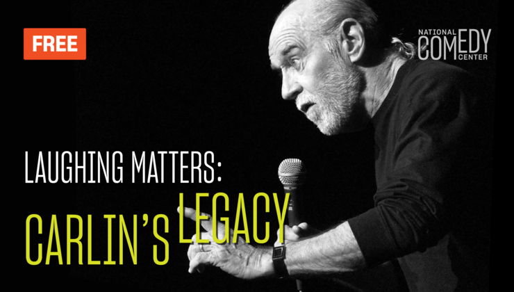 Schlep3's tweet card. Norman Lear, Judd Apatow, Tim Allen, Lewis Black,  Jay Leno, George Lopez, Sebastian Maniscalco, Jim Norton, and more honor George Carlin.