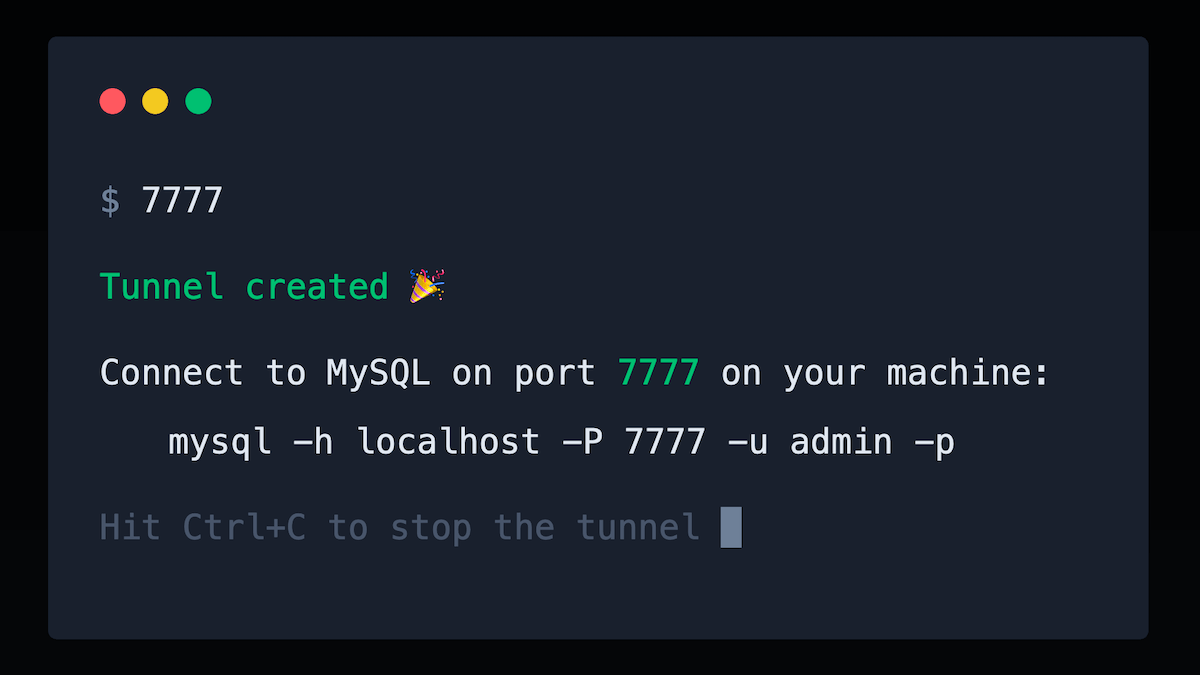 matthieunapoli's tweet card. 7777 connects your computer to a RDS database via an SSH tunnel in seconds. It automates the job of creating AWS jump servers and SSH tunnels.