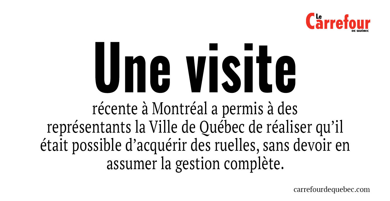 LeCarrefourQc's tweet card. Une visite à Montréal a permis à Québec de réaliser qu’il était possible d’acquérir des ruelles sans en assumer la gestion complète.
