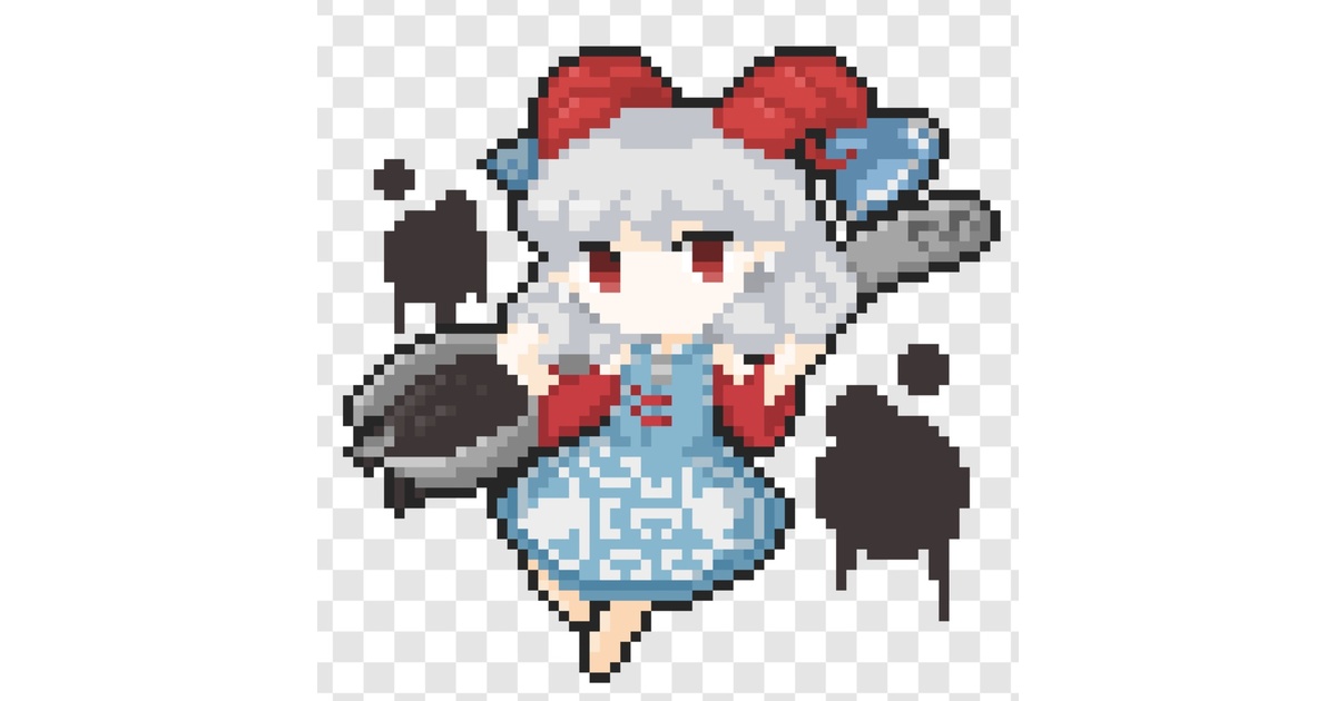 GoZen004165's tweet card. 饕餮尤魔のドット絵アクキーです サイズは70×70mmとなっております