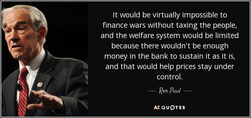 jefe_tweets's tweet card. It would be virtually impossible to finance wars without taxing the people, and the welfare system...