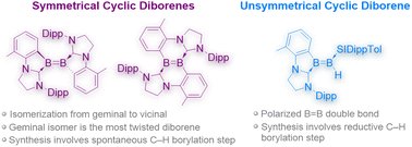 LabBraunschweig's tweet card. Cyclic diborenes are recognized for their diverse reactivity and properties arising partly due to their ring strain. However, progress in this field has been relatively slow due to the unavailability...