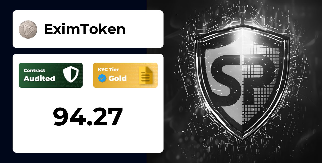 SP_TrustNet's tweet card. EximToken | SolidProof TrustNet