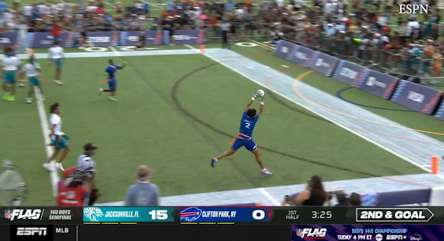 chrystalstone_'s tweet card. The Clifton Park Bills, a 14-and-under flag football team, fell to the Jacksonville, Florida Jaguars 41-12 in the semifinal round of the NFL Flag Football Championship. The Jeff Jones-coached squad...