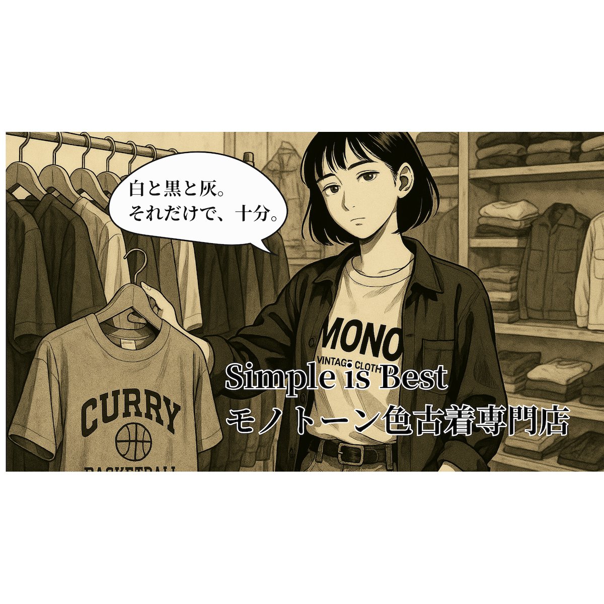 shop_ptr's tweet card. この度は、モノトーン色古着専門店「MONO VINTAGE」をご覧いただきありがとうございます。当店ではコーディネートに取り入れやすく、かっこよく・キレイめな印象を与える “モノトーン色の古着” を取り揃えております。コンセプトは“いつまでも、かっこよく”今までモノトーンが好きなのに、派手な服や色柄の多い古着が多すぎて困った！そんな経験から、「白・黒・グレーだけ」の古着屋を作ることを決めまし...