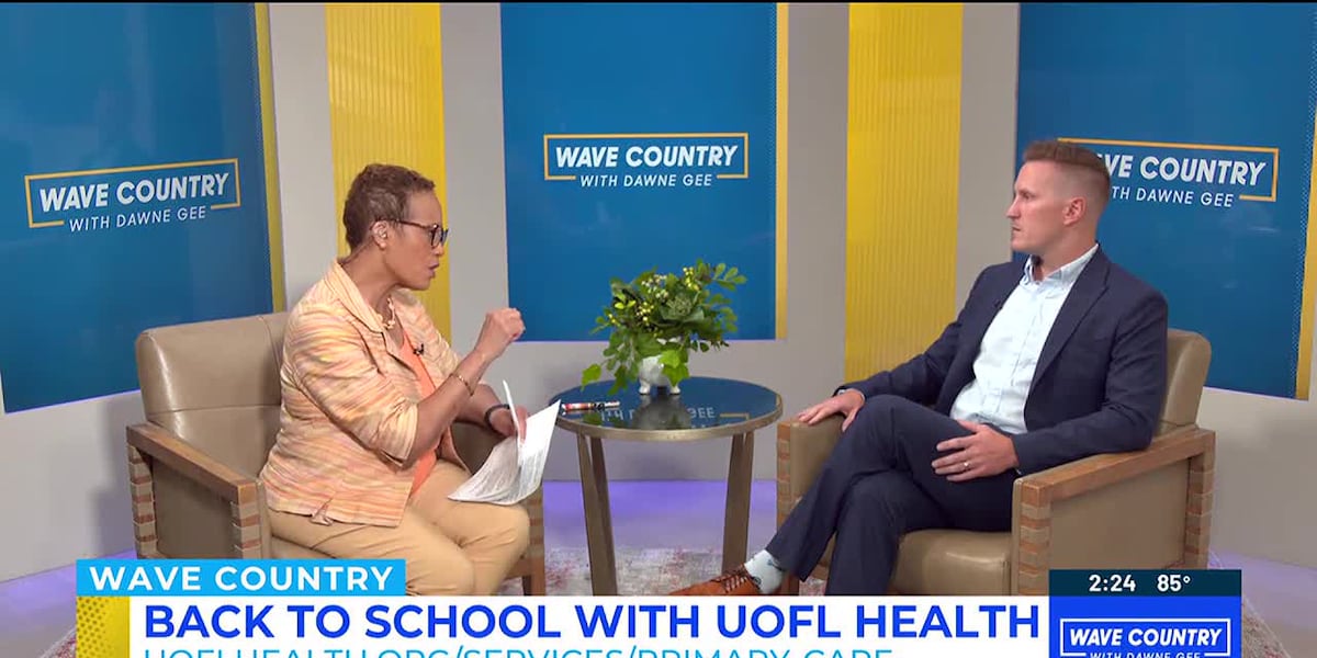 UofLHealth's tweet card. Dawne Gee welcomes UofL Health to the WAVE Country studio to highlight back to school tips.