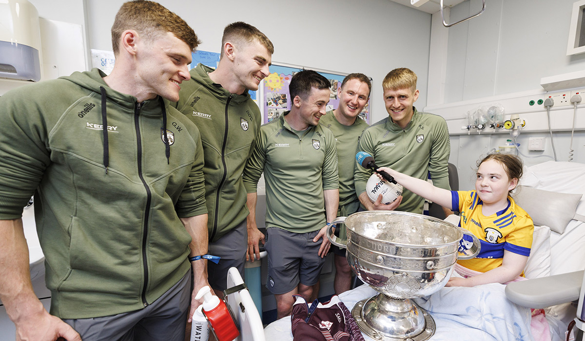 EVOKE's tweet card. A group of Kerry senior footballers swapped celebrations for a visit to Children’s Health Ireland (CHI) at Temple Street in Dublin on Monday morning.