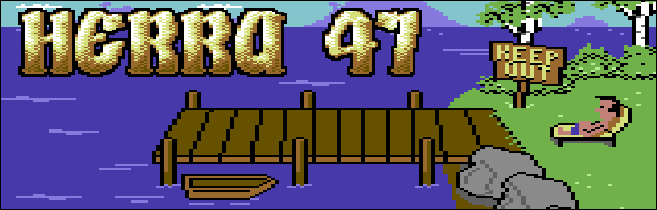 TheOasisBBS's tweet card. Herra 47 is a C64 game about odd jobs, villa rentals, and finding love before Midsummer. A warm, witty slice-of-life adventure.