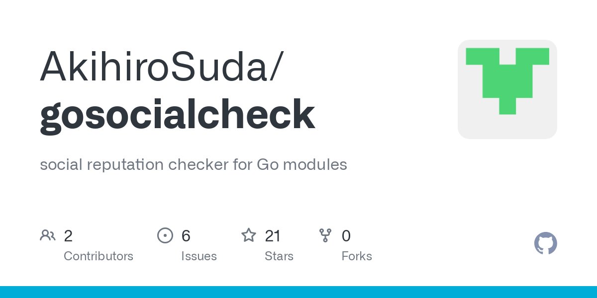 _AkihiroSuda_'s tweet card. social reputation checker for Go modules. Contribute to AkihiroSuda/gosocialcheck development by creating an account on GitHub.