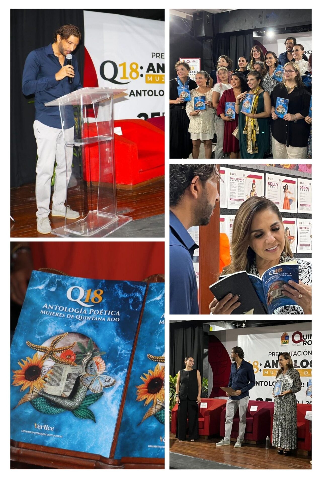 Hugo_Alday's tweet card. Q18: Antología poética mujeres de Quintana Roo, fue presentada en Casa de la Cultura de Cancún con Mara Lezama y Ana Paty Peralta.