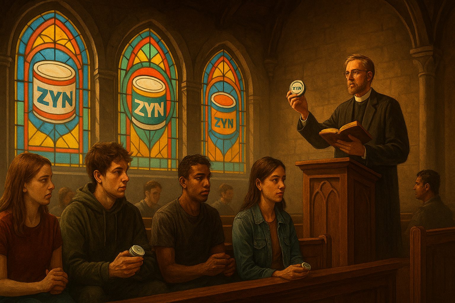 DailyPouchNews's tweet card. Christian podcasters are debating whether nicotine pouches are sinful. Our Media Watch unpacks the absurd culture war over ZYN and biblical morality.