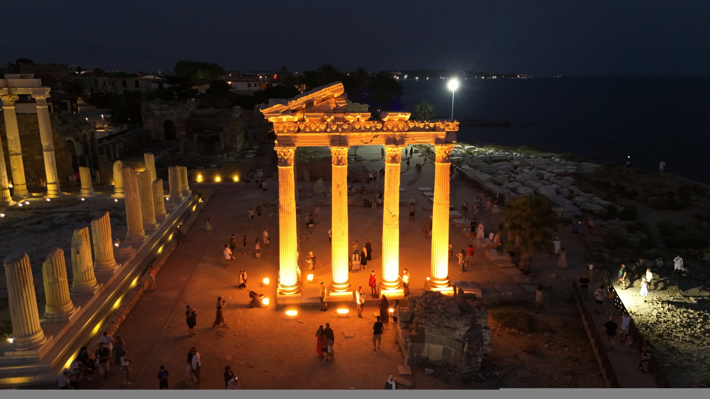 DailySabah's tweet card. The Side Ancient City in Manavgat district of Antalya, located in Türkiye's Mediterranean region and bearing traces from the Late Bronze Age,...