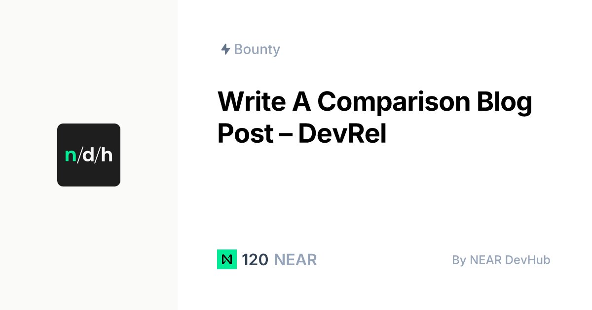 guillewrotethis's tweet card. Write A Comparison Blog Post – DevRel | NEARN