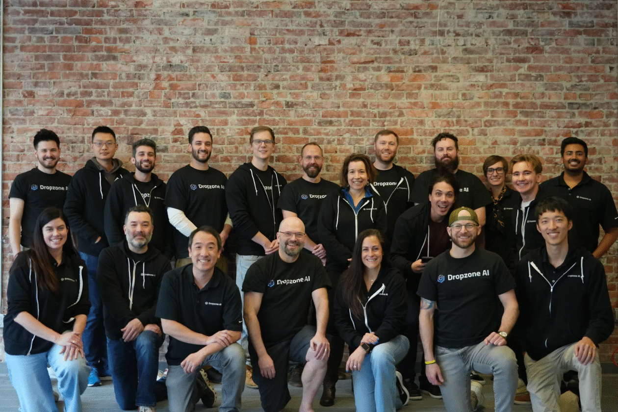 geekwire's tweet card. The Dropzone team. (Dropzone Photo) Security teams have trouble handling a daily flood of alerts. AI bots can help. That's the premise behind Dropzone AI,