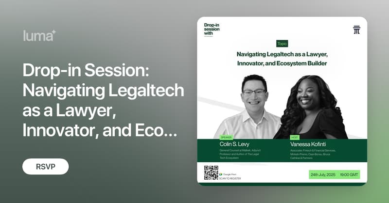 Legaltec_lounge's tweet card. Legal technology is more than a trend, it’s shaping how lawyers work, grow, and lead in an increasingly digital world. In this session, Colin Levy, General…