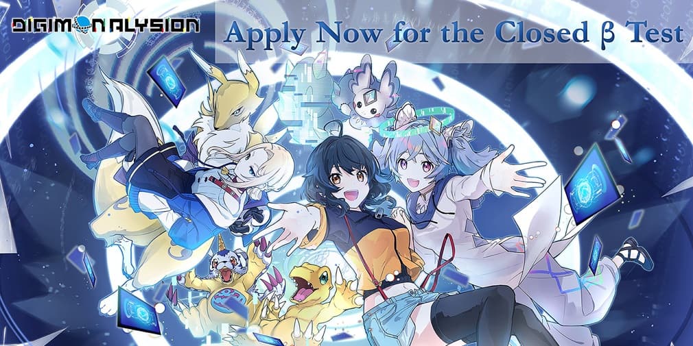 PocketGamer's tweet card. Digimon Alysion has opened applications for its pre-release closed beta. Apply to be in with a chance to try the first adaptation of the hit CCG.