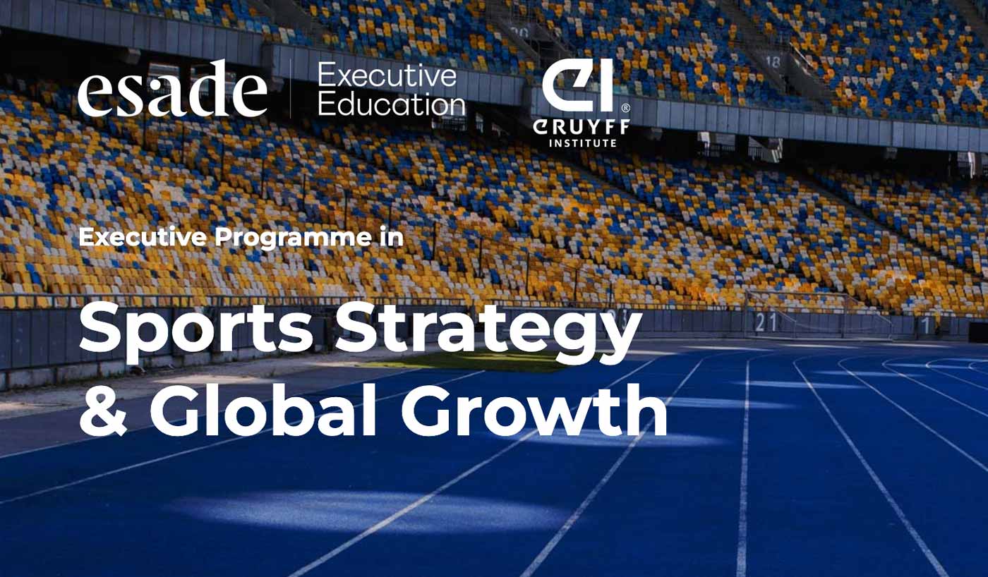 CruyffInstitute's tweet card. The Executive Programme in Sports Strategy & Global Growth combines Johan Cruyff Institute’s expertise in sports management with ESADE’s academic excellence.