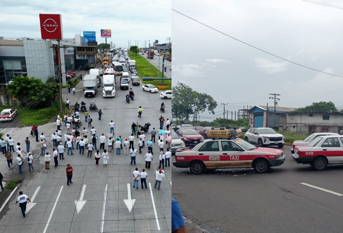 ImagendeVer's tweet card. Sigue minuto a minuto el bloqueo de taxistas en la zona conurbada Veracruz-Boca del Río