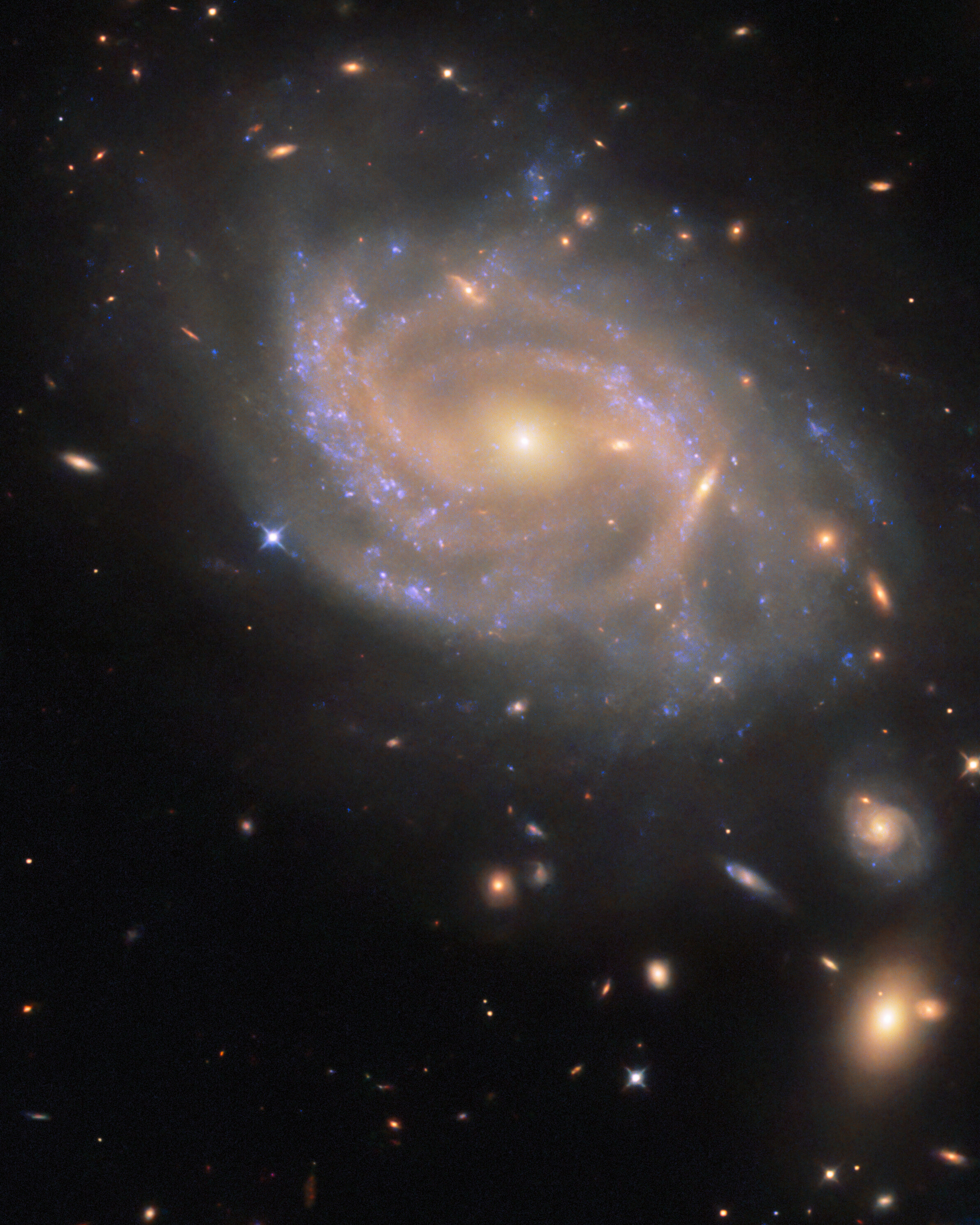 kharyp's tweet card. The swirling spiral galaxy in this NASA/ESA Hubble Space Telescope image is NGC 3285B, which resides 137 million light-years away in the constellation Hydra