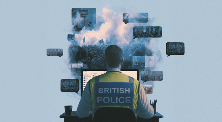 CyberNews's tweet card. UK Government and Police launch National Social Media Unit to monitor anti-migrant protests After Epping and Southport incidents