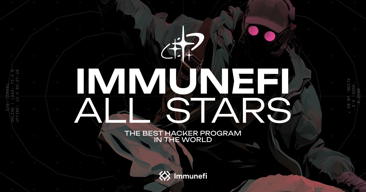 0xTimofey's tweet card. The Immunefi All Stars is an exclusive team of top security researchers united by high achievement, impact, discipline, and camaraderie. Members access unique rewards and high-paying opportunities...