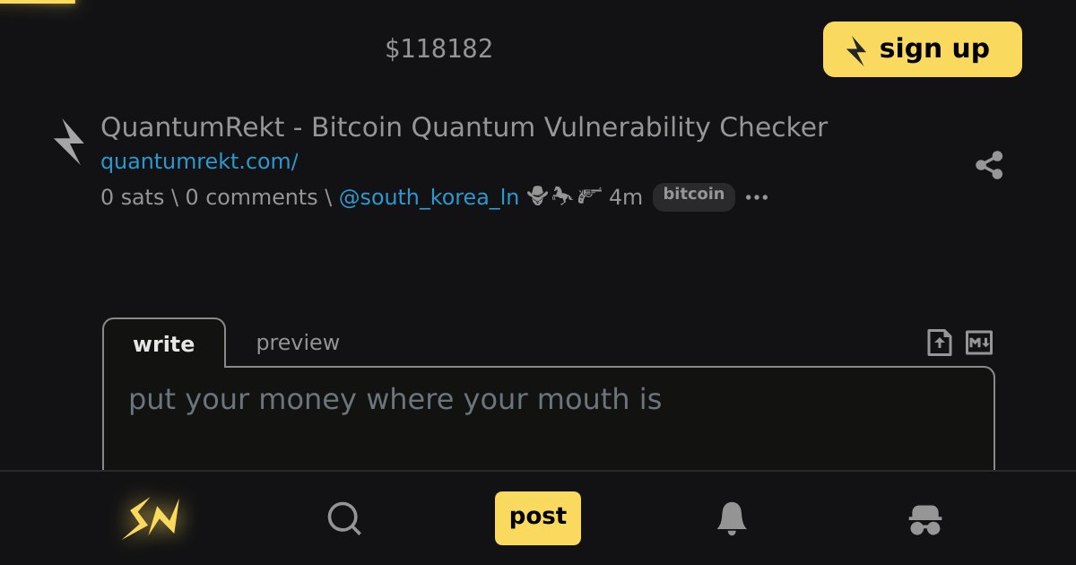 stacker_news's tweet card. Edit. Fair warning: https://stacker.news/items/1057979/r/south_korea_ln?commentId=1057988 [3 comments]