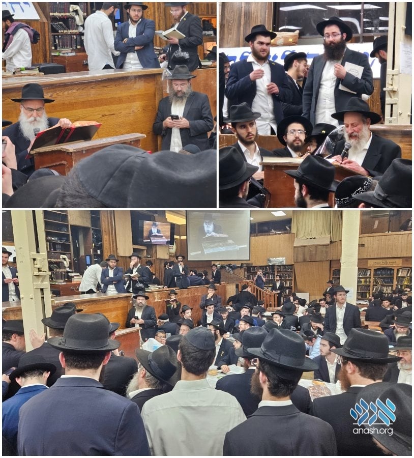 AnashOrgNews's tweet card. Following the Rebbe’s directive to hold siyumim on each of the nine days, Anash and bochurim gathered in 770 for a siyum on a mesechta of Gemara by Rabbi Mendel Zalmanov.