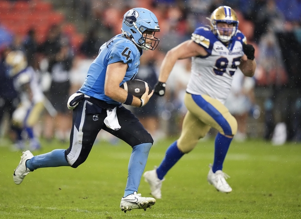 CFL_News's tweet card. Mike O'Shea 'relaxed' after Bombers 31-17 loss to the Toronto Argos on Saturday