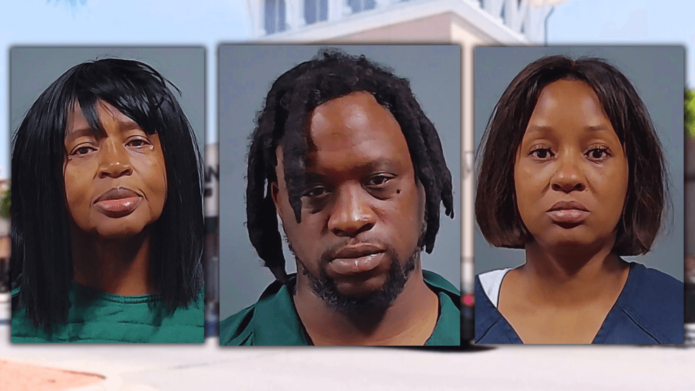 weartv's tweet card. PENSACOLA, Fla. -- Three family members are being charged for organized retail theft in Pensacola after getting caught stealing from stores inside Cordova Mall,