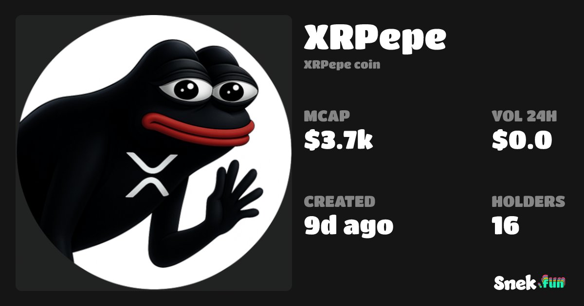 XRPepe_ADA's tweet card. 🐸 XRPepe is the frogspawn of XRP and Pepe, hatched into Cardano’s degen swamp with one mission: Bridge the seriousness of finance with the stupidity of memes ✅