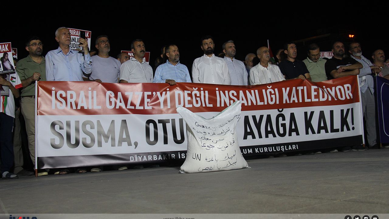 CemalCinar_'s tweet card. siyonist işgal rejiminin Gazze'ye yönelik sürdürdüğü katliam, abluka ve açlık politikalarına karşı bir araya gelen Diyarbakır İslami STK'ları, Cumhurbaşkanı'na çağrıda bulunarak, artık somut adım...