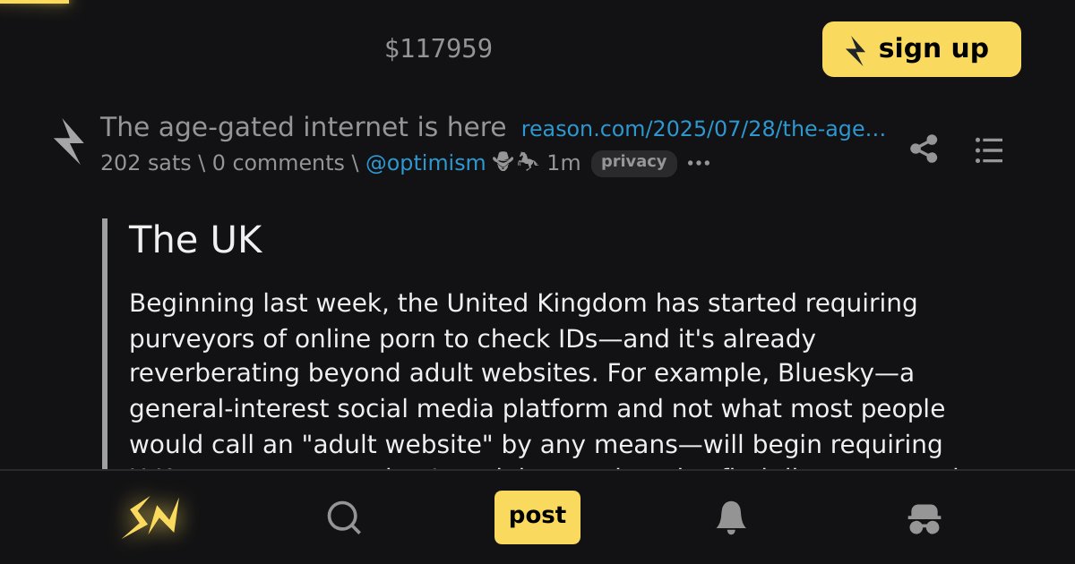 stacker_news's tweet card. The UK Beginning last week, the United Kingdom has started requiring purveyors of online porn to check IDs—and it's already reverberating beyond adult websites. For example, Bluesky—a general-inter...