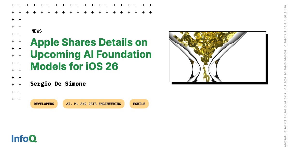 InfoQ's tweet card. In a recent tech report, Apple has provided more details on the performance and characteristics of the new Apple Intelligence Foundation Models that will be part of iOS 26, as announced at the latest...