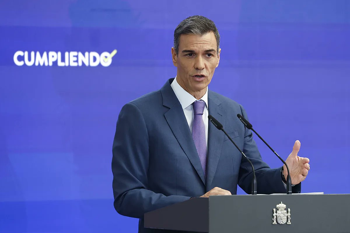 JorgeHerreroxtv's tweet card. La economía ha sido el puntal sobre el que ha construido su discurso de balance del curso político el presidente del Gobierno, Pedro Sánchez, quien celebró este lunes que...