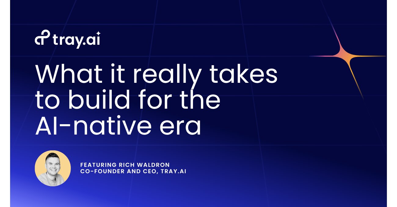 tray's tweet card. Discover what it really takes to succeed in the AI-native era—from governance and infrastructure to cross-functional teams. Learn why enterprise AI demands more than just models.