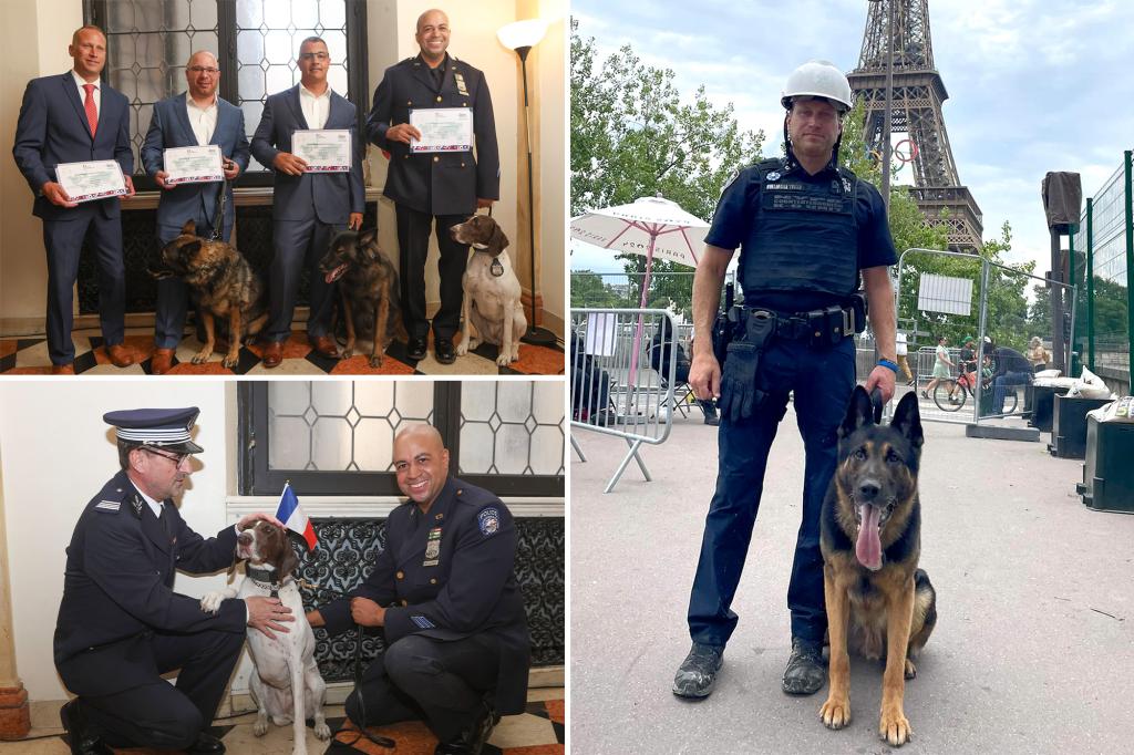 ATucci826's tweet card. Four NYPD officers and their bomb-sniffing canine partners were honored for their service safeguarding the Paris Olympics at a ceremony at the French consulate in Manhattan Monday afternoon. 