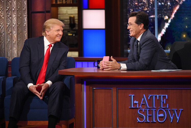mrcameroncurry's tweet card. Colbert’s late show on CBS has never won a TV Academy prize. The president could well now have changed that.