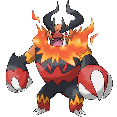 lore_artista's tweet card. Complete artwork of a fanmade Mega Evolution for the Pokémon Emboar. Made by Lorenzo Antônio, lore_artista.